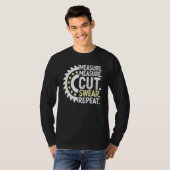 T-shirt Mesure Coupe Répéter Handyman Woodworker Gras (Devant entier)