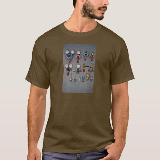 T-shirt Mesures de bouteille de soudure (Devant)