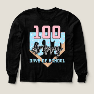 T-shirt met 100 druppelige schooldagen honkbal don