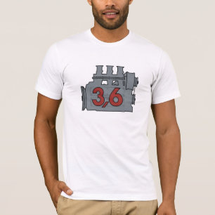 T-shirt met 3,6 motor, afbeelding vooraan