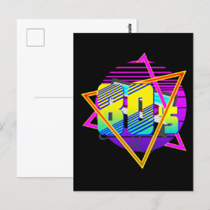 T-shirt met 80's Retro Vintage Sunset Briefkaart
