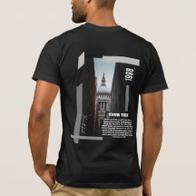 T-shirt met aangepaste achterkantdruk moderne stad