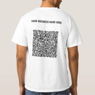 T-shirt met aangepaste QR-code en bedrijfsnaam