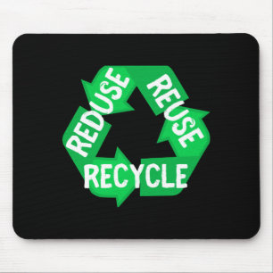 T-shirt met Aardedag Reduce Reuse Recycle Mobius L Muismat