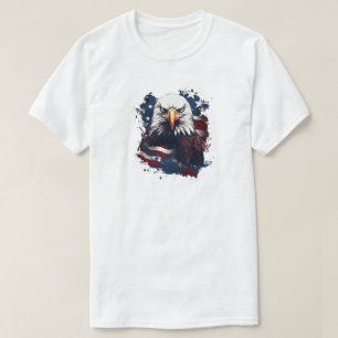T-shirt met adelaar en Amerikaanse vlag