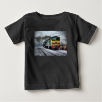 T-shirt met antieke locomotief stoomtrein