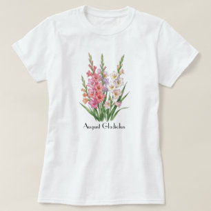 T-shirt met August Gladiolus Bloemen