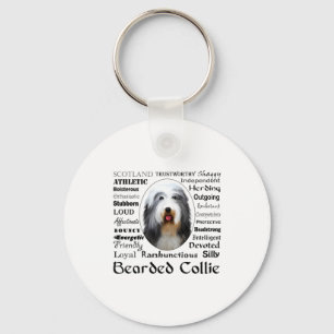 T-shirt met baardcollie sleutelhanger
