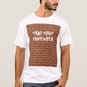 T-shirt met bakstenen muurontwerp en aangepaste te