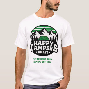 T-shirt met bijpassende gelukkige kampeerders voor