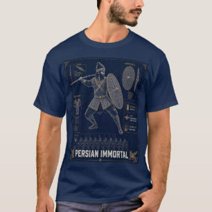 T-shirt met blauwdruk van Perzische Onsterfelijke