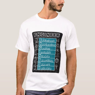 T-shirt met blauwdrukdefinitie voor professionele