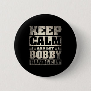 T-Shirt met Bobby Naam D Bobby Voornaam  Ronde Button 5,7 Cm
