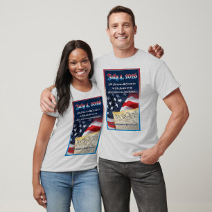 T-shirt met boek over 4 juli 2026