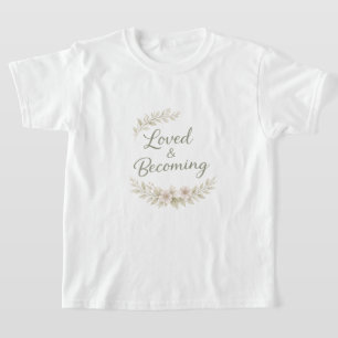 T-Shirt met botanische accenten en liefdescitaten 