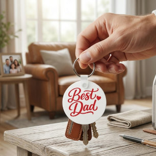 T-shirt met cadeau voor beste vader ooit sleutelhanger