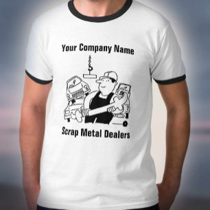 T-shirt met cartoon voor handelaren in schrootmeta