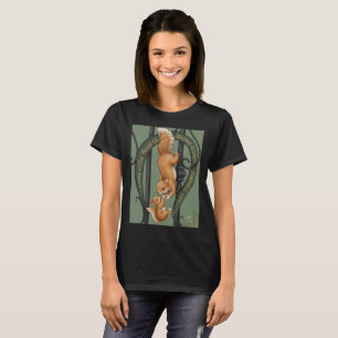 T-shirt met charmante eekhoorns bij artistieke poo