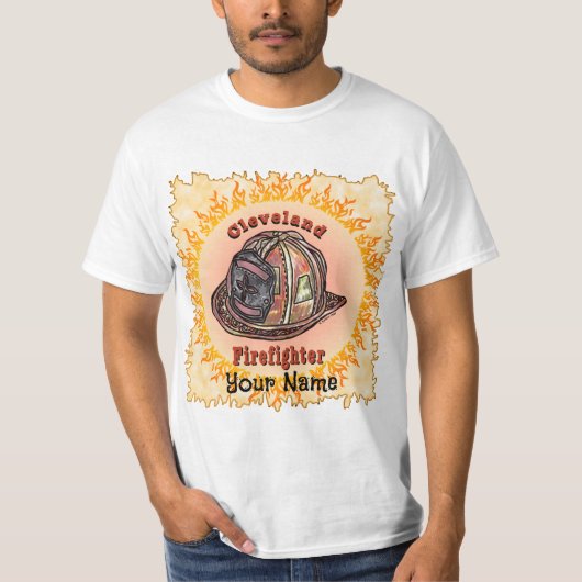 T-shirt met Cleveland brandweerman (Voorkant)