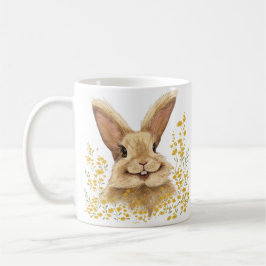 T-shirt met de print Happy Bunny in Golden Tone Koffiemok