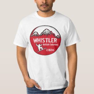 T-shirt met de rode snowboardwaarde van Brits Colu