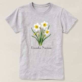 T-shirt met december narcissen bloemen