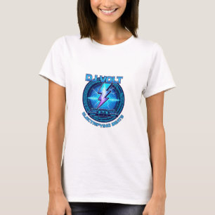 T-shirt met DJ Lightning-logo met hoge spanning