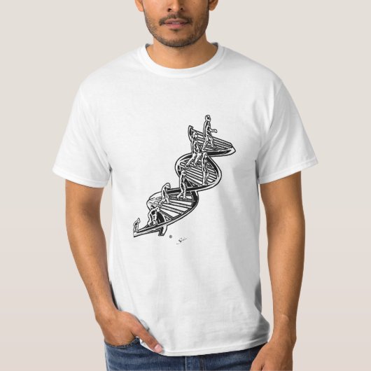 T-shirt met DNA evolutieladder (Voorkant)