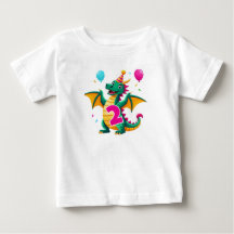 T-shirt met draak voor 2e verjaardag