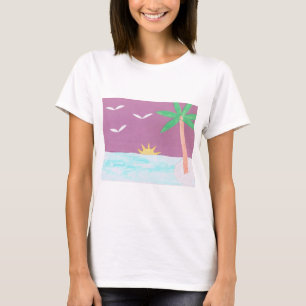 T-shirt met een eilandscène
