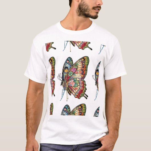 T-shirt met een vlinderdesign en elegantie in kaar (Voorkant)