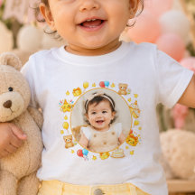 T-shirt met eigen foto en gele thema verjaardag