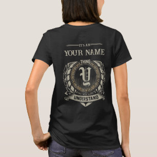 T-shirt met eigen naam, gepersonaliseerd vintage m