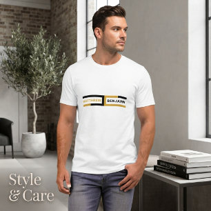 T-shirt met eigen naam in elegante formele stijl