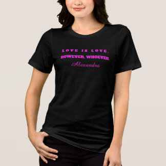 T-shirt met eigen naam Pride Month Zwart - Neon Ro