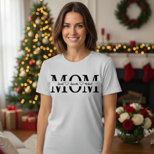 T-shirt met eigen naam van moeder en kinderen – Pe
