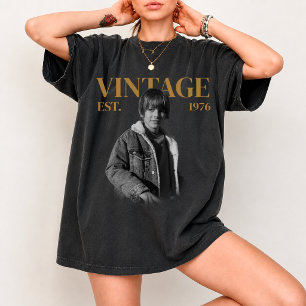 T-shirt met eigen vintage foto voor verjaardag, T-