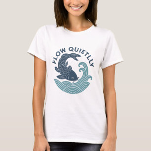 T-shirt met embleem van rustig stromend water en k