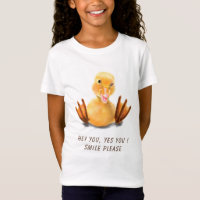 T-shirt met gele eend en opvallende tekst