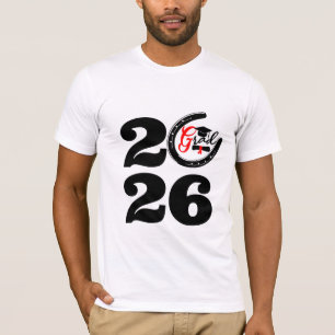 T-shirt met geluks hoefijzer voor klas van 2026 -