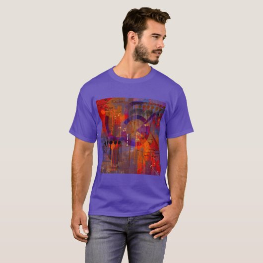 T-shirt met geometrisch perspectief (Voorkant volledig)