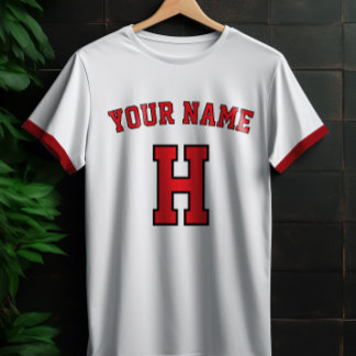T-shirt met gepersonaliseerde vintage letter en na