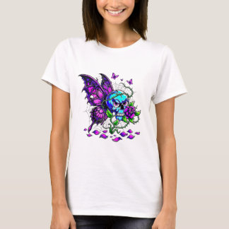 T-shirt met giftige vlinder schedel grafische afbe