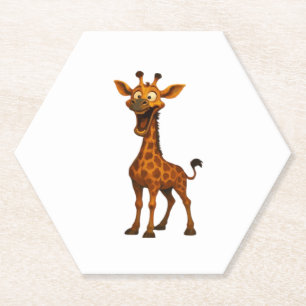 T-shirt met giraffe-verrassing en grappig dier-mot kartonnen onderzetters