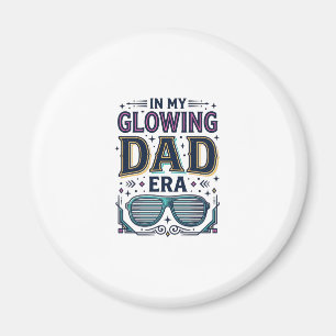 T-Shirt met Glowende Dad Era Retro Neon Zonnebril_ Magneet