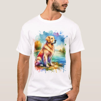 T-shirt met Golden Retriever