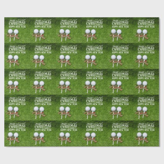 T-shirt met Golfbal met lintje op groen Cadeaupapier (Vlak)