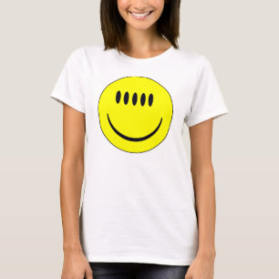 T-shirt met grappig gezicht met vijf ogen
