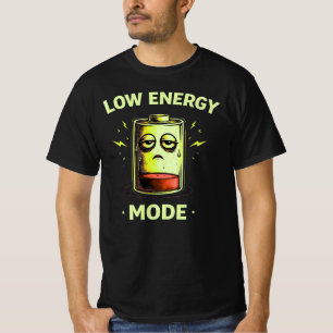 T-shirt met grappige afbeelding van lage energiemo