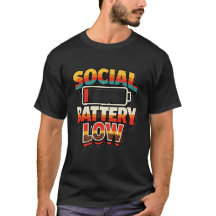 T-shirt met grappige tekst Sociale Batterij Leeg v